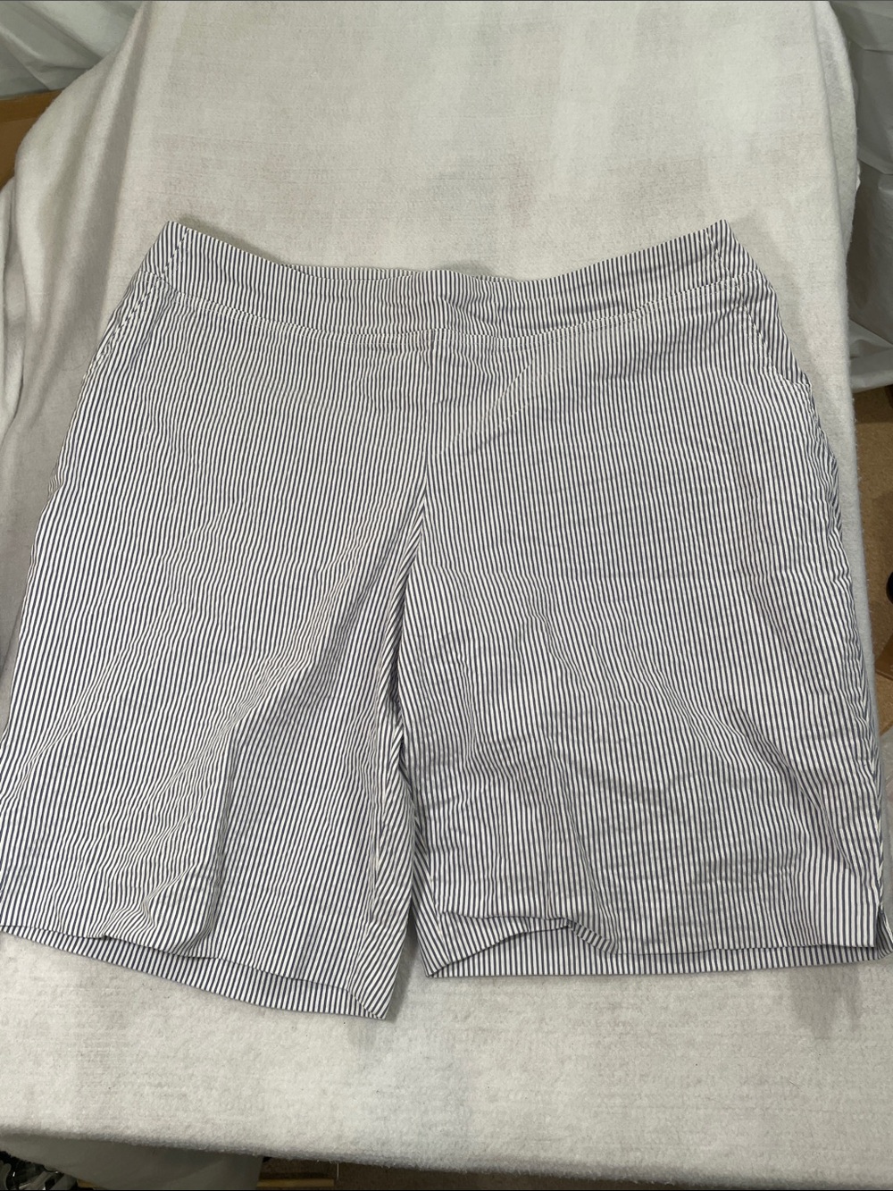 Striped Navy and White Women’s Bermuda Shorts